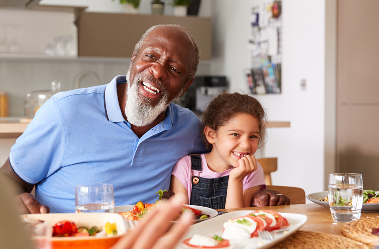 grandfather with grandaughter