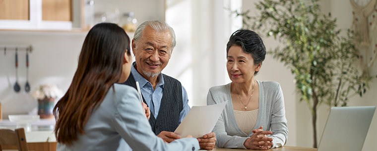 Couple meeting with financial professsional