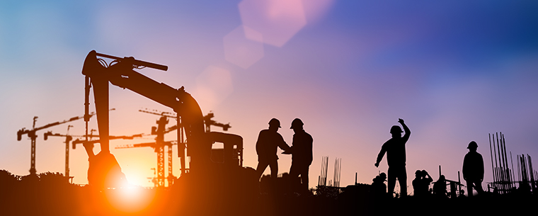 Construction workers on site